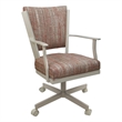 Pemberly Row Swivel Metal Dining Caster Chair in Watusi Madder Beige Frame