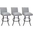 Pemberly Row Set of 3 Extra Tall Swivel Metal Stools in Hemsath Slate Gray
