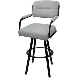 Pemberly Row Swivel Counter Metal Bar Stool 26&quot in Hemsath Slate Black
