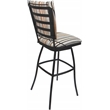 Pemberly Row Set of 3 Outdoor Indoor Counter Stools in Nutmeg Fabric Gray