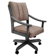 Pemberly Row Caster Solid Wood Dining Chair in Watusi Madder Red Fabric Gray