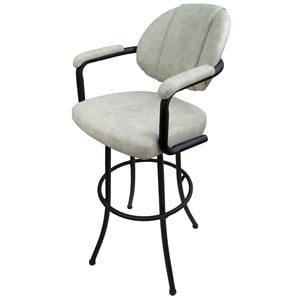 Pemberly Row Swivel Bar Stool 30&quot Seat in Innova Albaster Cream Vinyl