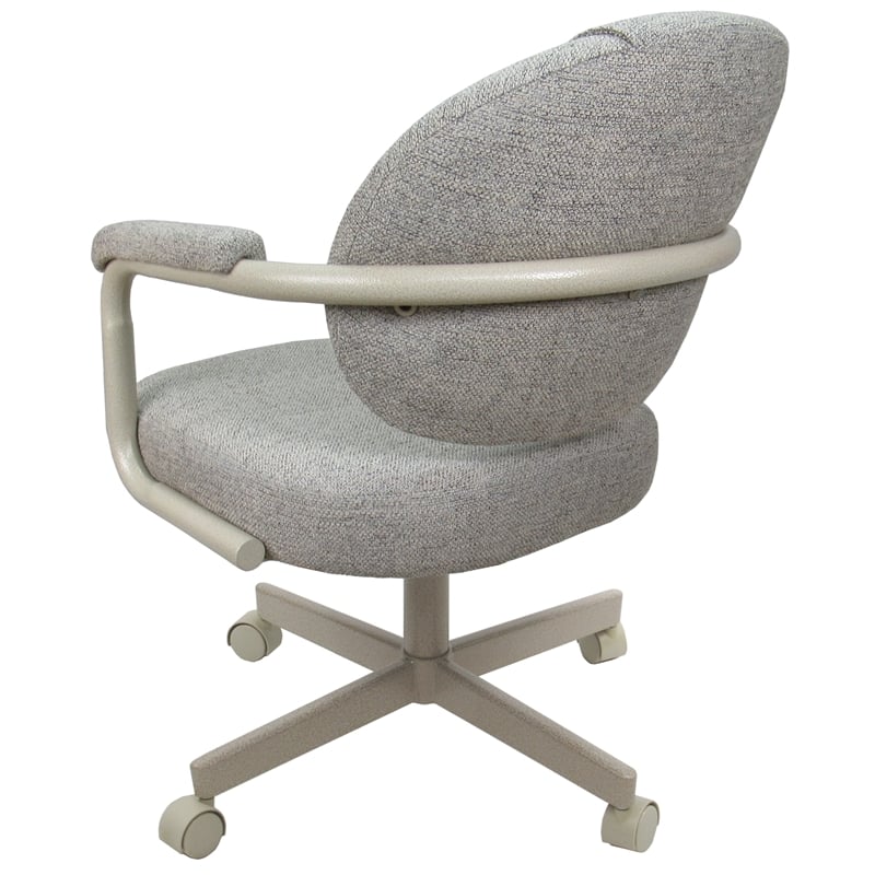 Pemberly Row Set of 4 Swivel Metal Dining Caster Chairs in Portwood Ash