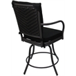 Pemberly Row Outdoor/Indoor Patio Dining Chair in Black Fabric Gray Frame