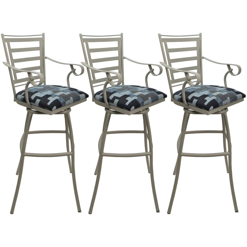 Pemberly Row Set of 3 Outdoor Indoor Counter Stool 26