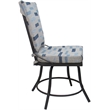 Pemberly Row Outdoor or Indoor Patio Dining Set Armless in Blue Beige Gray