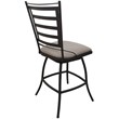 Pemberly Row Outdoor/Indoor Extra Tall Swivel Stool Armless in Tan Dark Nut