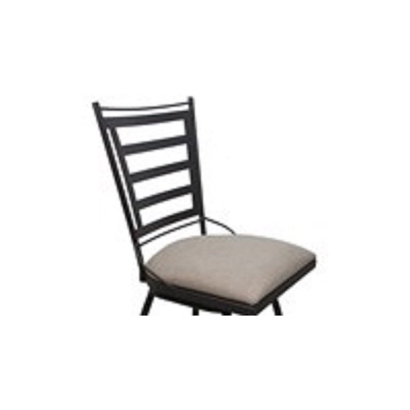 Pemberly Row Outdoor/Indoor Extra Tall Swivel Stool Armless in Tan Dark Nut