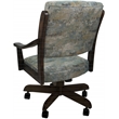 Pemberly Row Caster Solid Wood Dining Chair in Poet Sky Blue Fabric on Brown