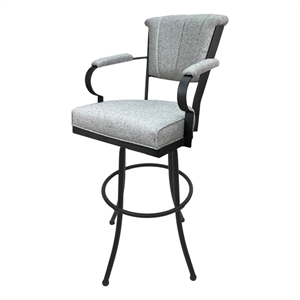 Pemberly Row Extra Tall 34&quot Fabric & Metal Bar Stools in Slate/Gray