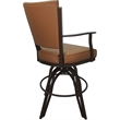 Pemberly Row Leather Counter Swivel Metal Bar Stool 26