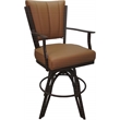 Pemberly Row Leather Counter Swivel Metal Bar Stool 26