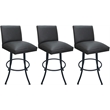 Pemberly Row Set of 3 Swivel Metal Bar Stools 30