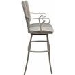 Pemberly Row Set of 3 Outdoor Indoor Counter Stools with Arms in White Beige