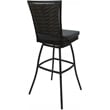 Pemberly Row Extra Tall Swivel Stool Armless in Charcoal Dark Brown