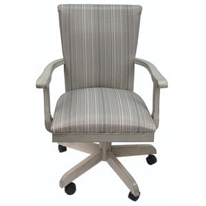 Pemberly Row Swivel Wood Dining Caster Chair on Wheels in Natural Fun
