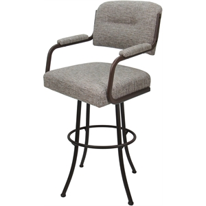 Pemberly Row Swivel Metal Counter Stool 26&quot in Jetty June Tan Brown