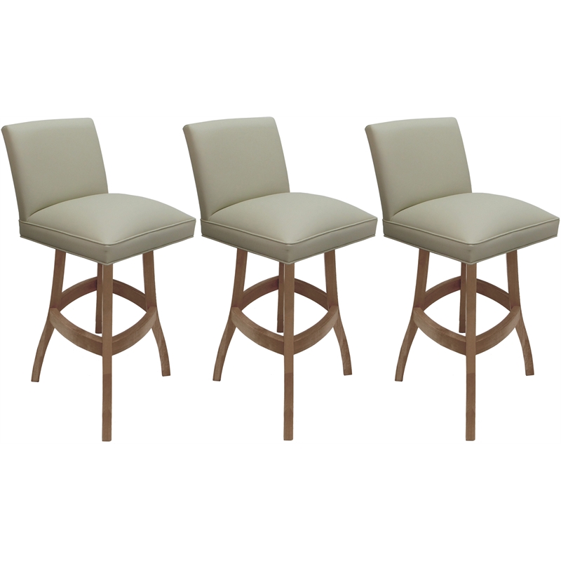 Pemberly Row Set of 3 Swivel Wood Counter Stools 26