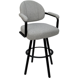 Pemberly Row Swivel Counter Metal Bar Stool 26&quot in Hemsath Slate Black