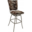 Pemberly Row Set of 3 Bar Stools Armless in Terracotta Fabric Beige