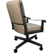 Pemberly Row Leather Dining Caster Chair Swivel Tilt in Tan Leather on Gray