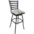 Pemberly Row Set of 3 Swivel Counter Stools Armless in White Black