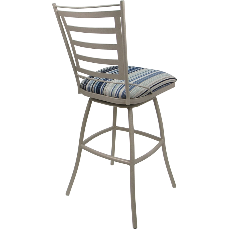 Pemberly Row Set of 3 Extra Tall Stools Armless in Blue Fabric Beige