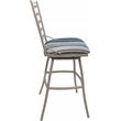 Pemberly Row Set of 3 Extra Tall Stools Armless in Blue Fabric Beige