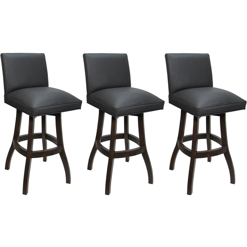 Pemberly Row Set of 3 Swivel Wood Counter Stools 26