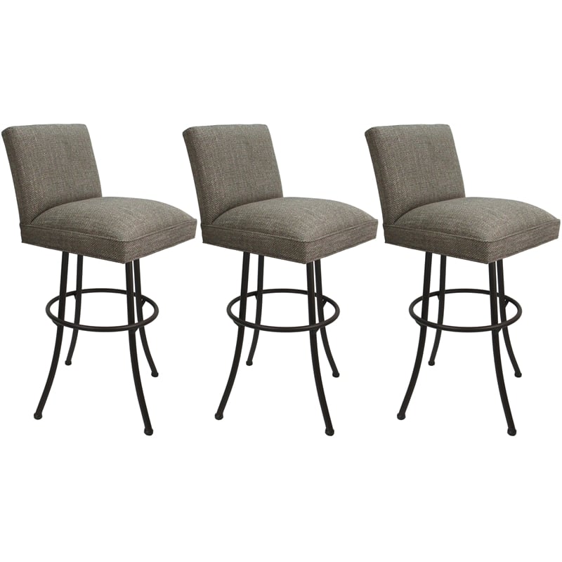 Pemberly Row Set of 3 Extra Tall Swivel Metal Stools 34
