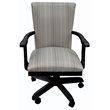 Pemberly Row Swivel Wood Dining Caster Chair on Wheels in Natural Fun in Black