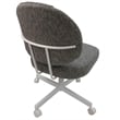 Pemberly Row Contemporary Swivel Dining Chair on Wheels in Grey on White
