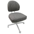 Pemberly Row Contemporary Swivel Dining Chair on Wheels in Grey on White