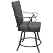 Pemberly Row Outdoor/Indoor Patio Dining Set in Dark Gray Linen Fabric in Gray