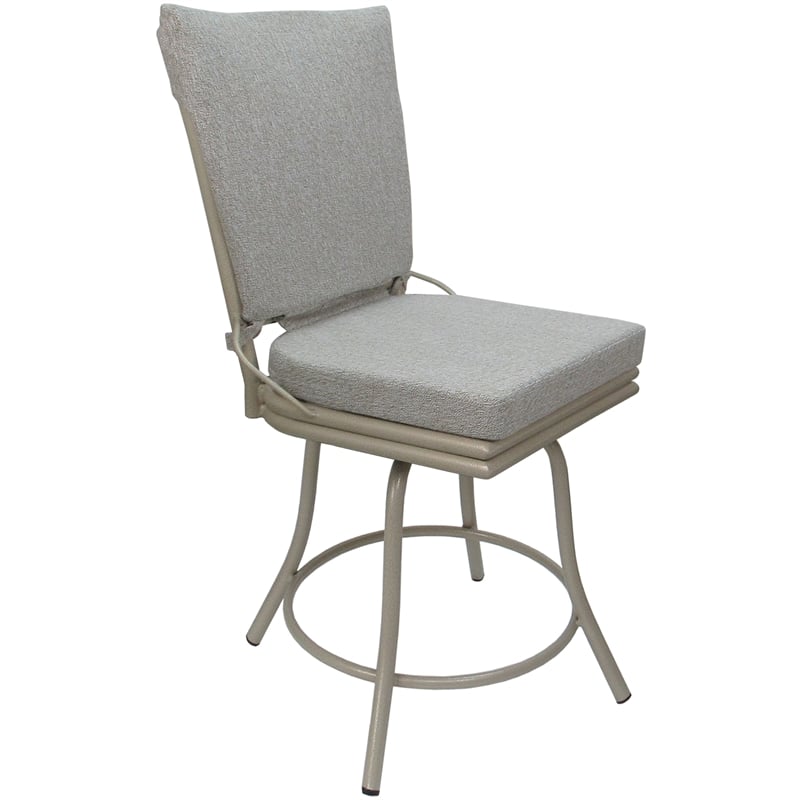 Pemberly Row Outdoor Indoor Patio Dining Set without Arms in White Linen Beige