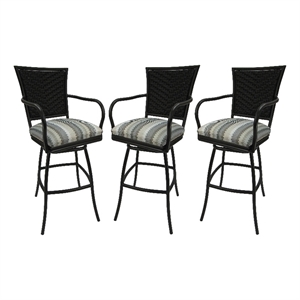pemberly row set of 3 outdoor indoor 30&quot bar stools in black frame