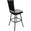 Pemberly Row Outdoor Indoor Extra Tall Bar Stool Armless DriftWhite Fabric Gray