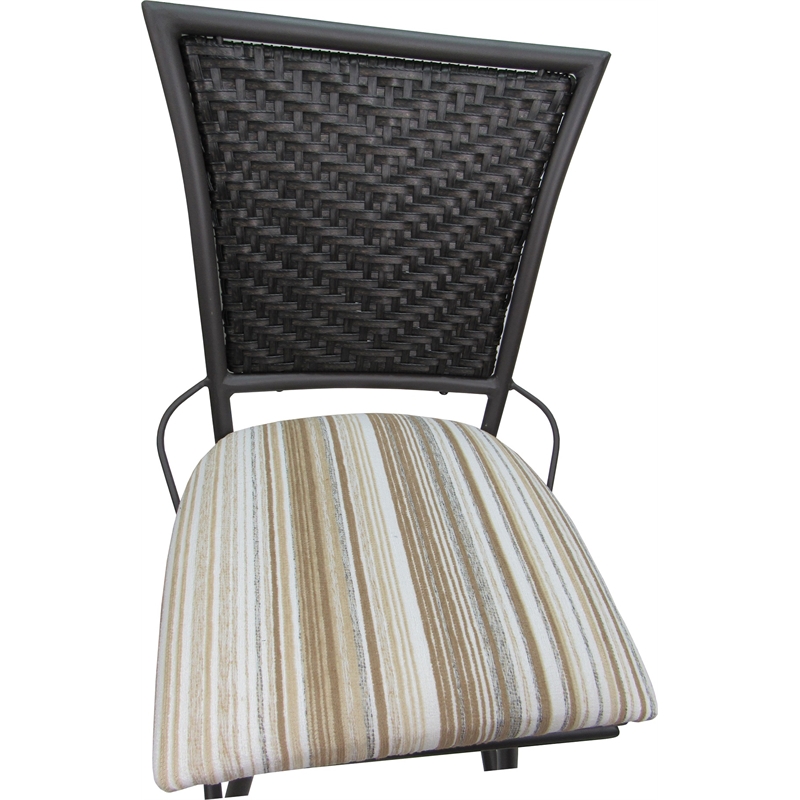 Pemberly Row Outdoor Indoor Extra Tall Bar Stool Armless DriftWhite Fabric Gray