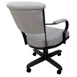 Pemberly Row Swivel Dining Caster Chair Arms & Base in Ash Fabric Black Metal