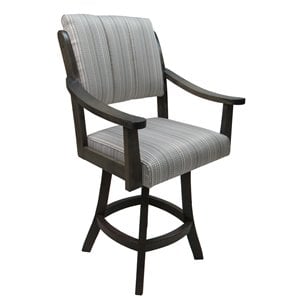 Pemberly Row 26&quot Swivel Wood Counter Stool in Natural Fun Gray
