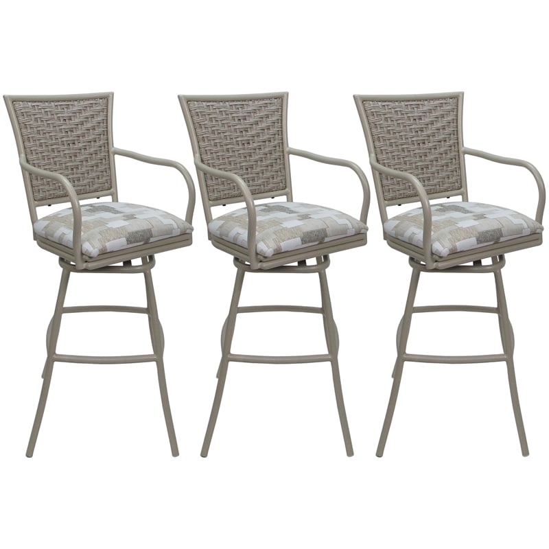 Pemberly Row Set of 3 Outdoor Indoor Counter Stools 26