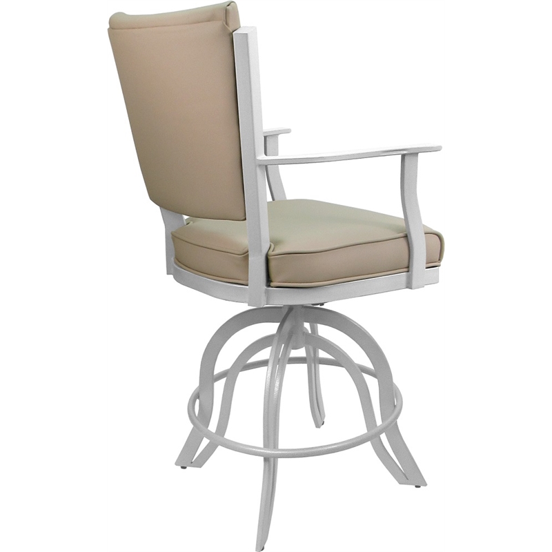 Pemberly Row Leather Counter Swivel Metal Bar Stool 26