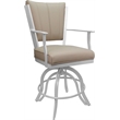 Pemberly Row Leather Counter Swivel Metal Bar Stool 26