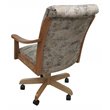 Pemberly Row Swivel Wood Dining Caster Chair in Poet Desert Tan Fabric Brown