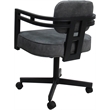 Pemberly Row Swivel Metal Dining Caster Chair in Outlier Charcoal Fabric Black
