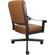 Pemberly Row Leather Dining Caster Chair Swivel Tilt in Brown Leather on Brown