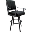 Pemberly Row Leather Extra Tall Swivel Metal Bar Stool 34