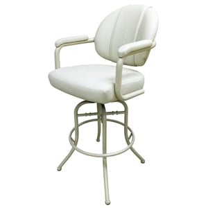 Pemberly Row Contemporary Swivel Tilt Bar Stool 30&quot Vinyl in Beige
