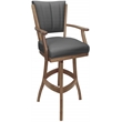 Pemberly Row Leather Counter Solid Wood Bar Stool 26