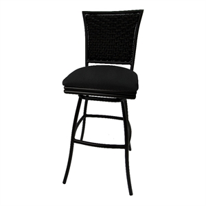 Pemberly Row Indoor/Outdoor Extra Tall 35&quot Bar Stool Armless in Black in Black